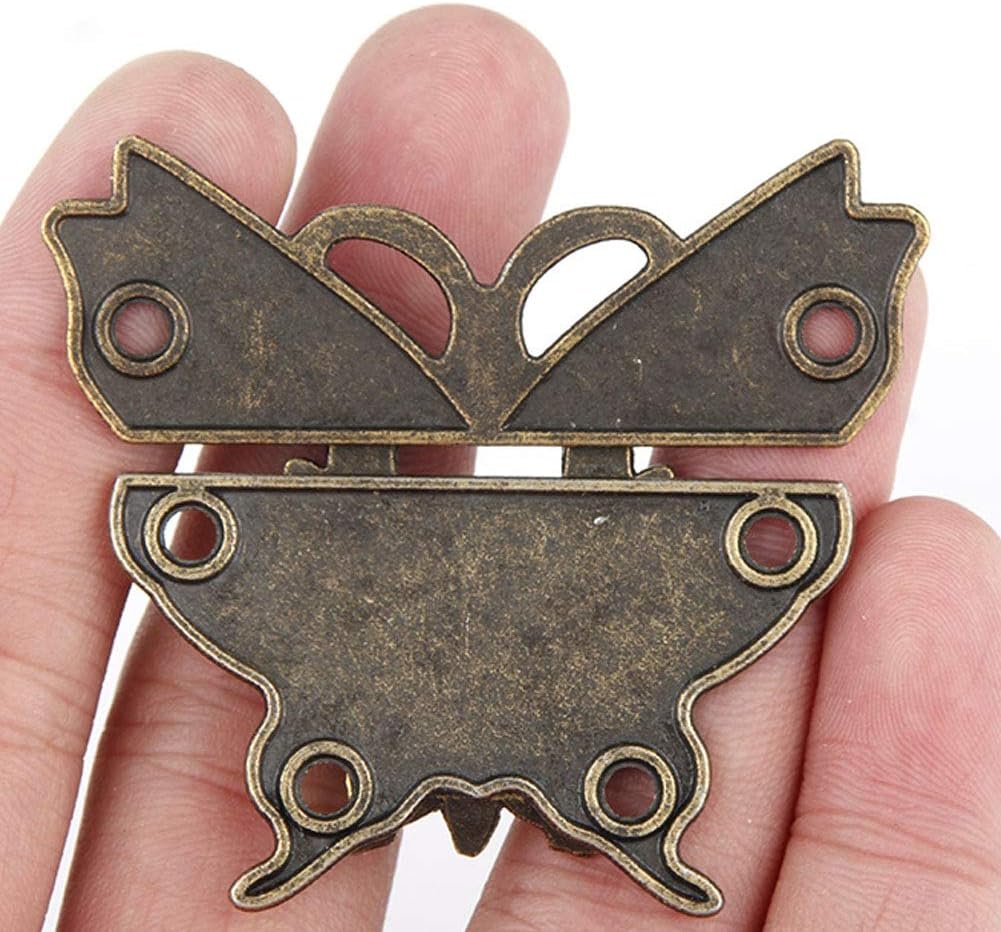 Amаzоn Crаzу 🔥 Dеаlѕ Vintage Butterfly Carved Lock Latch Hasp and Padlock with Key for Cabinet Jewelry Box Wooden Case Gift Box (Style A)