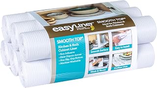 Duck Smooth Top EasyLiner Non-Adhesive Shelf Liner for Cabinets & Drawers - Non-Slip, Cut-to-Fit, White 12in x 60ft Pack