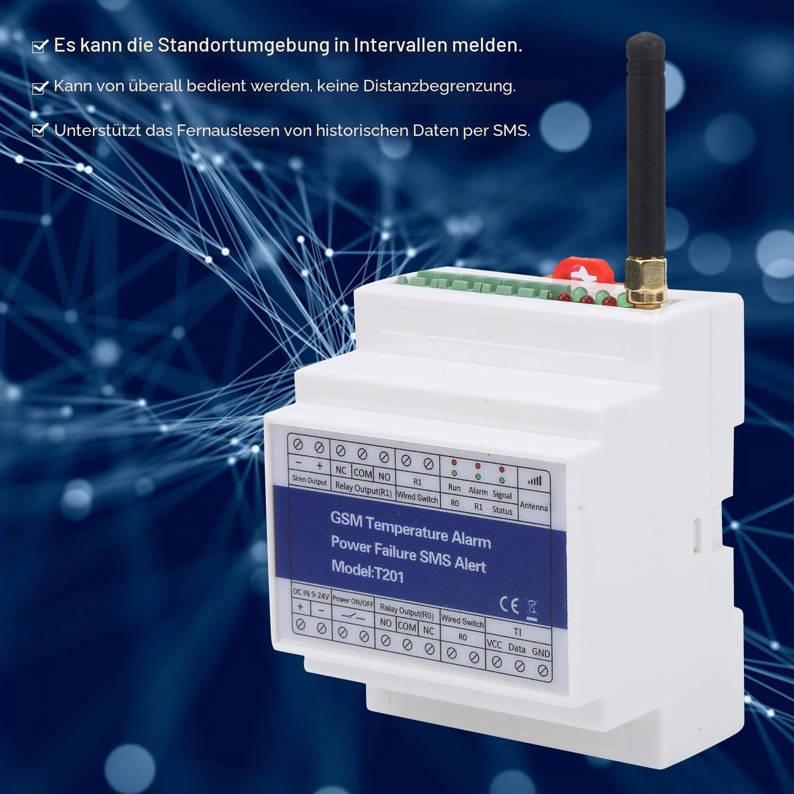 GSM Temperaturalarm für Zuhause – Stromausfall-Alarm mit Fernüberwachung, Timer-Bericht & SMS-Benachrichtigung für maximale Sicherheit