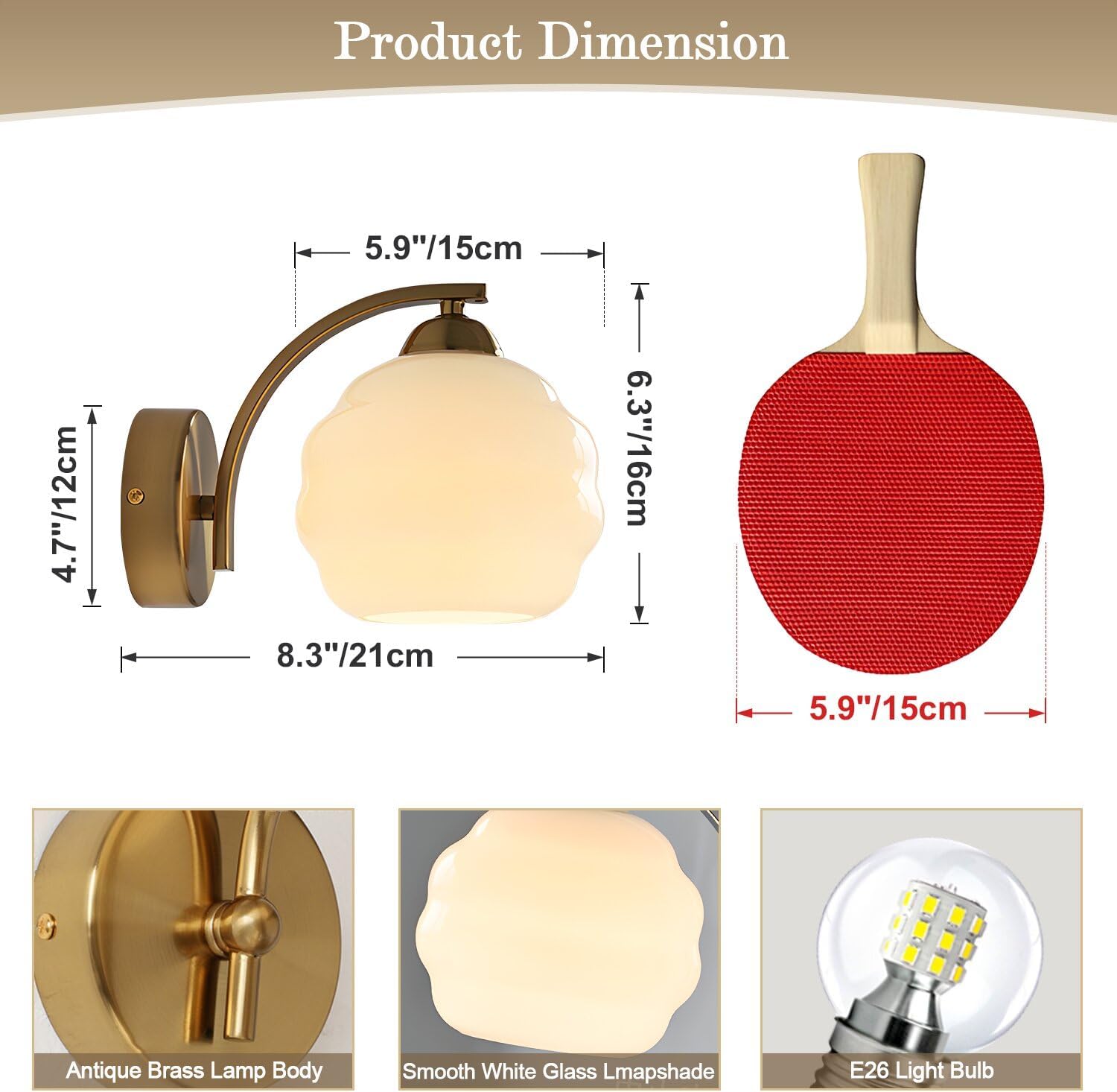 Milk Glass Wall Sconce Brushed Gold Wall Sconce Globe Vanity Lights Sconces Set of 2 Mid Century Wall Mounted Light Modern Bathroom Sconces Wall Lighting Set of 2 Bathroom Wall Lamp