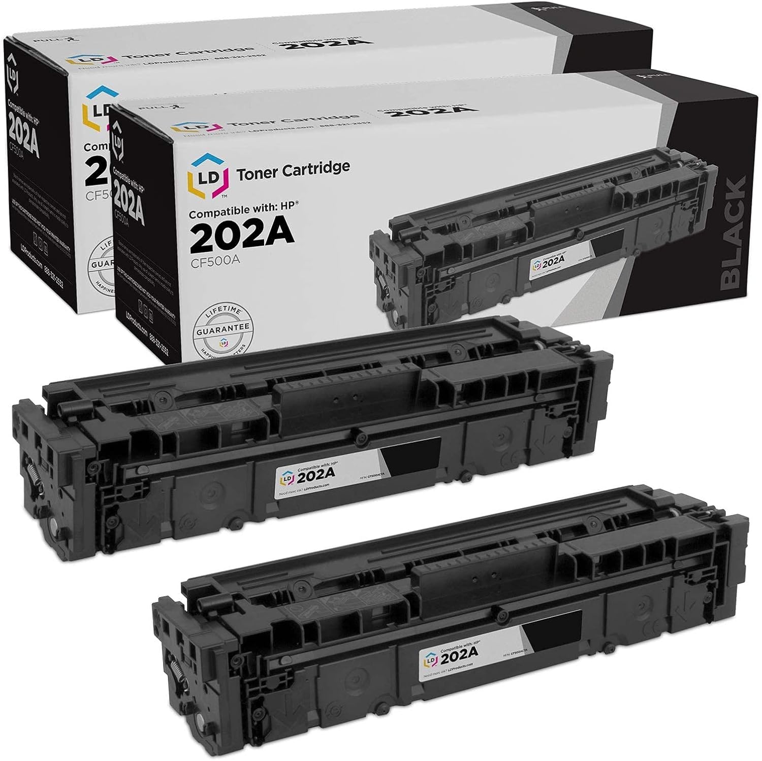 LD Products Compatible Toner Cartridge Replacement for HP 202A (2 Pack, Black) Compatible with the Following HP Printers M254dw M281cdw M281dw M281fdw