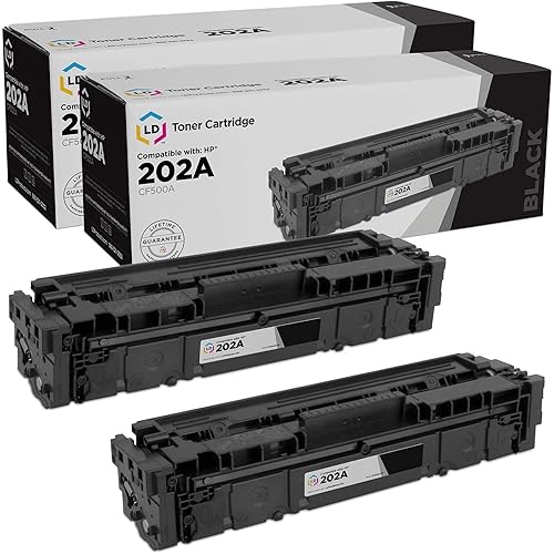 LD Productos Cartucho de tóner compatible para HP 202A (paquete de 2, negro) compatible con las siguientes impresoras HP M254dw M281cdw M281dw