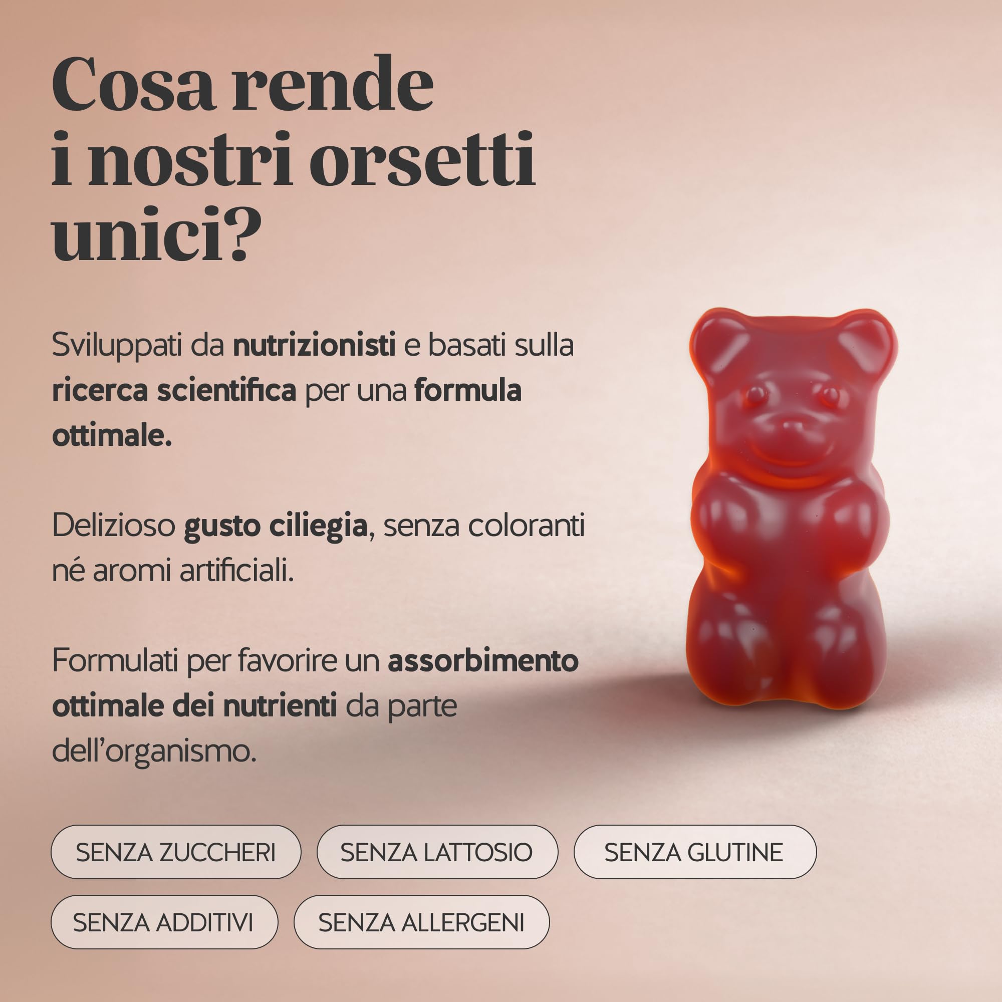 Forever Young Skin – Collagene Vitaminico & Acido Ialuronico – Gommose Anti-Age – con Vitamina C, E e Coenzima Q10 – 30 pezzi (1 mese) – Senza zuccheri – Bears with Benefits