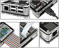 Vista 4 de Miuzei Funda Raspberry Pi 3 B+ con ventilador de refrigeración Pi 3B con 3 disipadores de calor 5V 3A fuente de alimentación para Raspberry Pi 3 B+