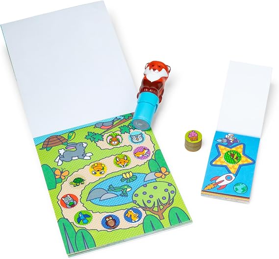 Melissa & Doug Sticker Wow!TM Fox Bundle: 24-Page Activity Book, Refillable Sticker Stamper, Mini Pad, 500 Stickers, Arts and Crafts for Kids Ages 3+ (Pack of 2)