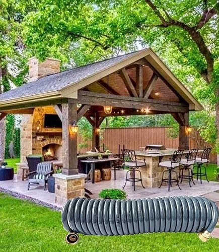 Miniatura 8 de SANFU Manguera de agua de jardín con retroceso de poliuretano de 38 pulgadas de diámetro interior x 25 pies de alta calidad con accesorios de latón