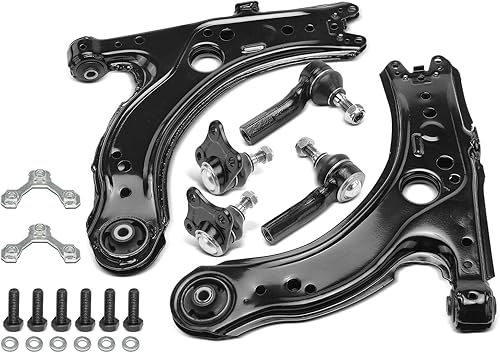 Miniatura 9 de A-Premium Juego de 6, brazo de control inferior delantero, rótula inferior, extremo de barra de acoplamiento exterior, compatible con Volkswagen