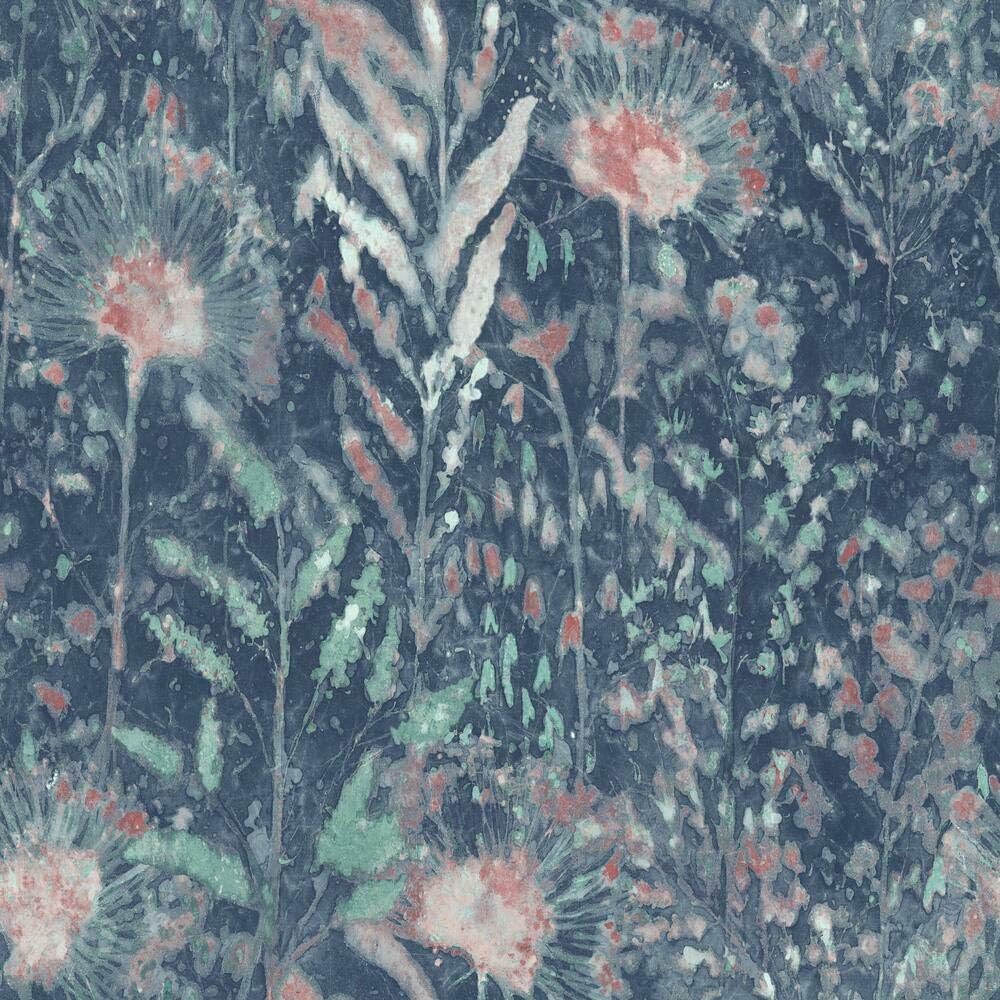 RoomMates RMK11744WP Blue and Red Dandelion Peel and Stick Wallpaper