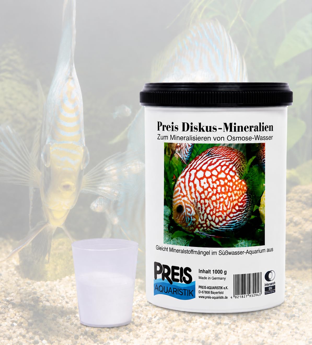 Smart-Planet by Preis Aquaristik - Minerales originales Diskus para agua de mar y agua dulce acuario 1000 g - para peces de discoteca