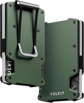 VULKIT Mens Minimalist Wallet RFID Blocking Metal Wallet with Money Clip Holds Up to 15 Cards