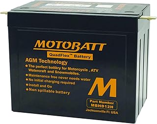 DB Electrical MBHD12H New Battery For Motobatt 33Ah, Harley-Davidson Fl, Flh Series 1340 1978-1984, 1200Cc 1965-1977, Ultranautics 1985-1986 Motorcycle YHD-12H Large