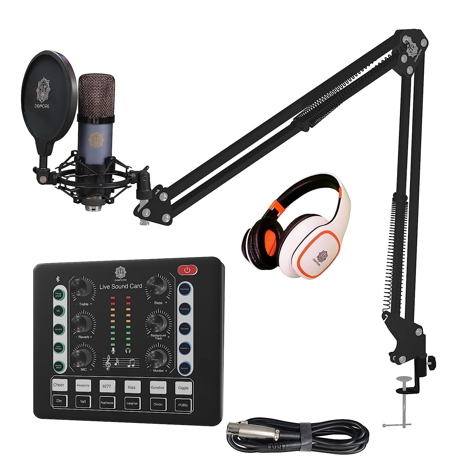 DIGIMORE D440 Condenser Microphone with Studio Headphone Set, Live