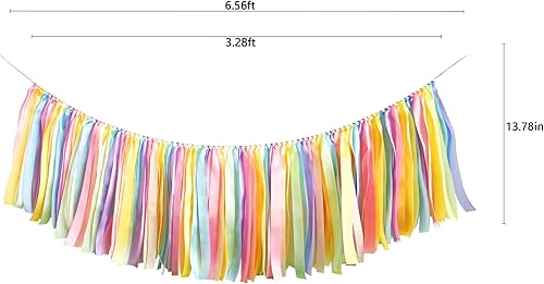 Miniatura 5 de Kingsnow Guirnalda de cinta de cumpleaños para silla de bebé, falda tutú de 40 pulgadas para decoración de fiesta de helado, baby shower, accesorios
