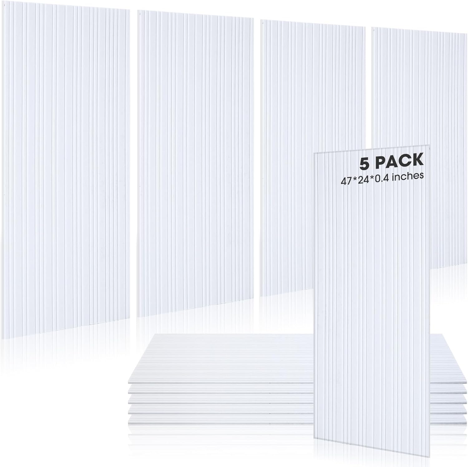 Woanger 5 Pack Large Acoustic Panels, 47 x 24 Inch Sound Dampening Self-adhesive Noise Absorbing Acoustical Wall Sound Proofing Panels for Home Studio Office Game Room(Black)