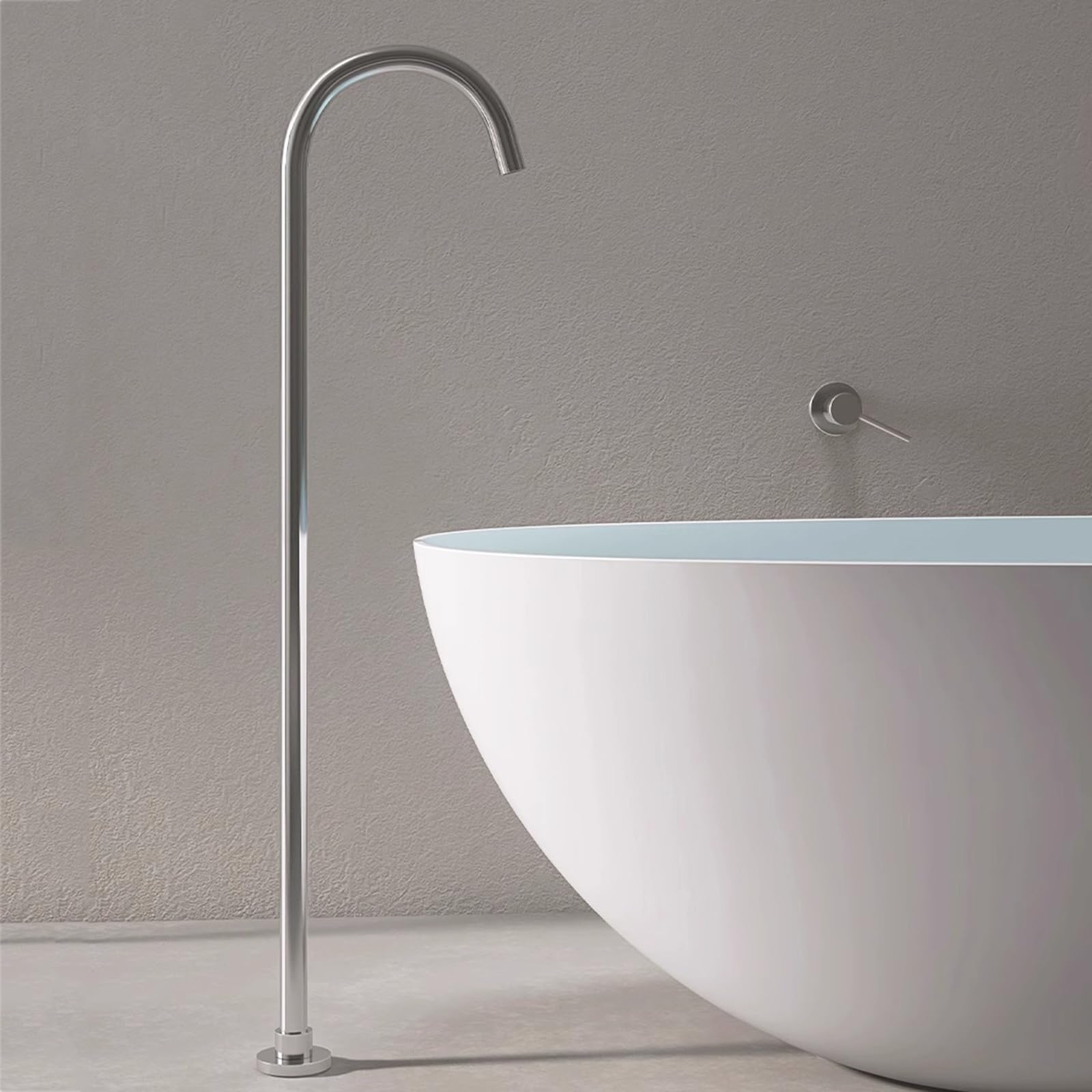 Robinet de baignoire au sol gris pour transformer votre bain en spa privatif LWX