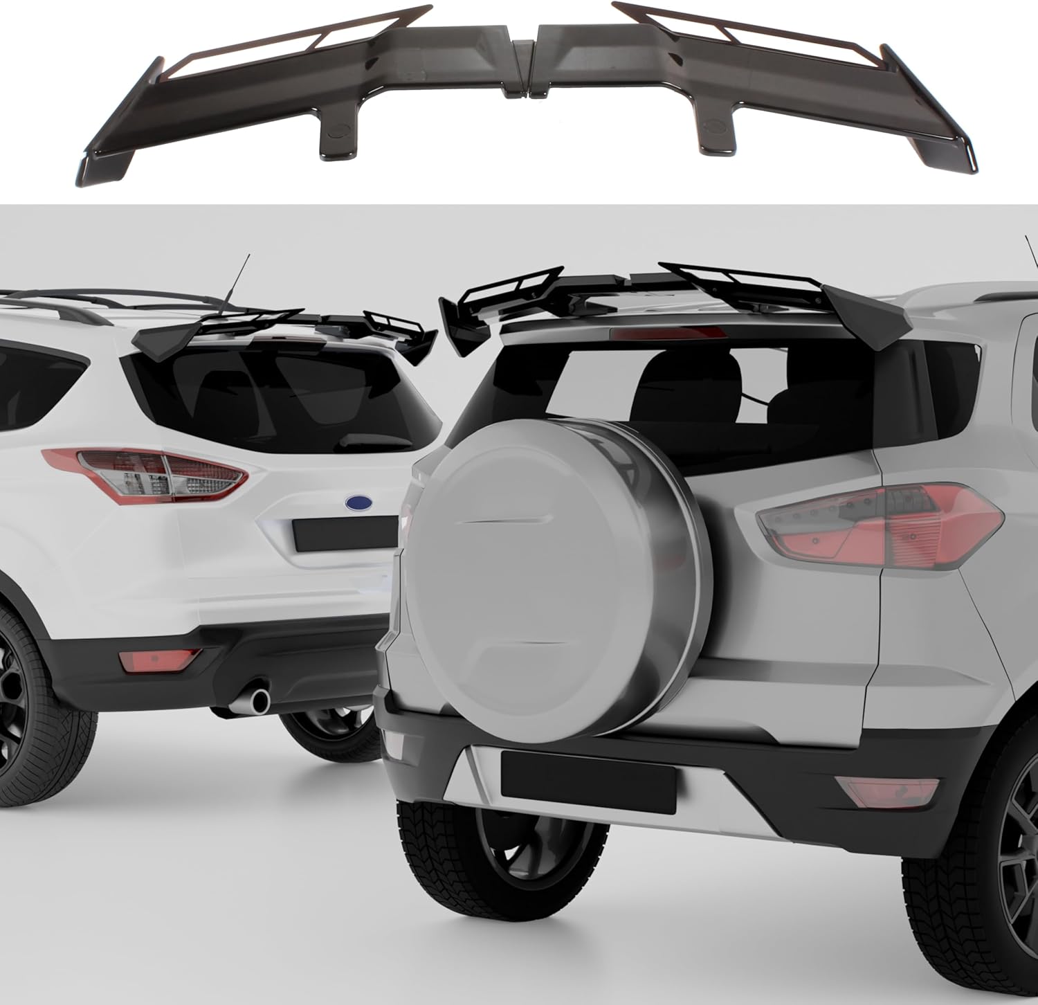 Rear Roof Spoiler Wing Compatible with for Ford Escape Ecosport Kuga Accessories SUV All Models All Years Painted Gloss Black GT Spoiler Hatch Mounted