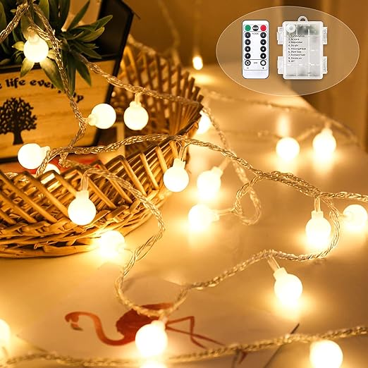 Amazon Co Jp Led イルミネーションライト Ledストリングスライト 100球 10m 8パターン 電池式 防水 防塵仕様 リモコン付き フェアリーライト 調光可能 屋内 屋外兼用 Ledクリスマス装飾 気泡 新年 銅線ウォームホワイト おもちゃ