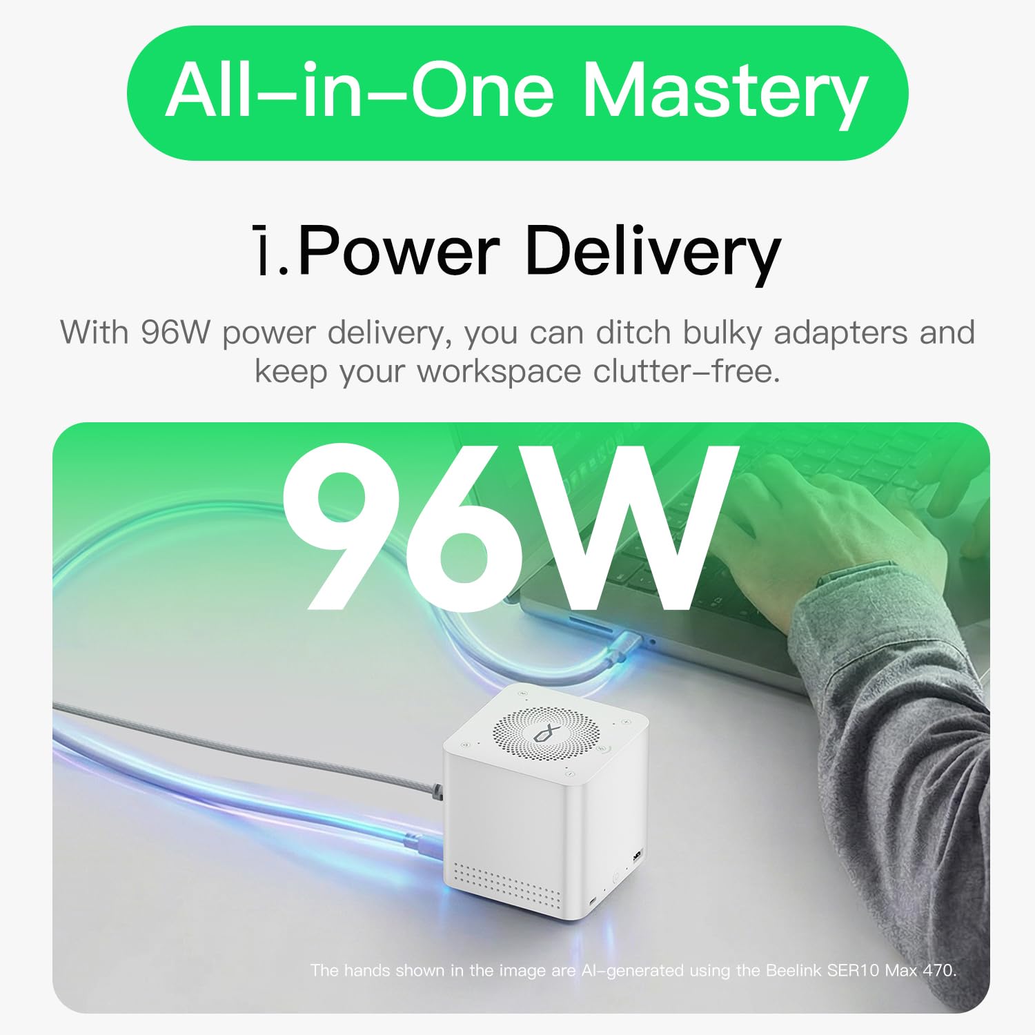 Mate Pro - Dock USB 4 da 80 Gbps con alloggiamento SSD da 32 TB, ricarica PD da 96 W, LAN 2,5 G, HDMI 4K, altoparlante e microfono integrati, hub desktop tutto in uno, per MacBook e laptop
