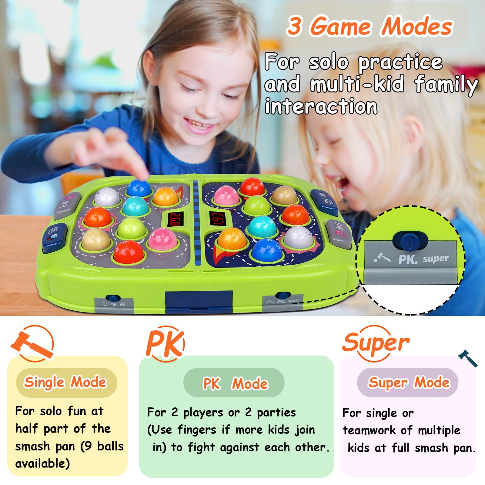 Hammerwurf-Set für Kleinkinder, Spielzeug für Jungen und Mädchen im Alter von 3-12 Jahren, Schlagspiel für Kinder, Geschenke für Kinder im Alter von 3, 4, 5, 6 Jahren, interaktives Lernspielzeug mit