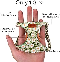 Vista 85 de CHEDE No Pull Floral Pattern Dog Harness - Lightweight and Soft, Adjustable Small Dog Harness Set with Leash, Suitable for Puppy to Medium-Sized Dog