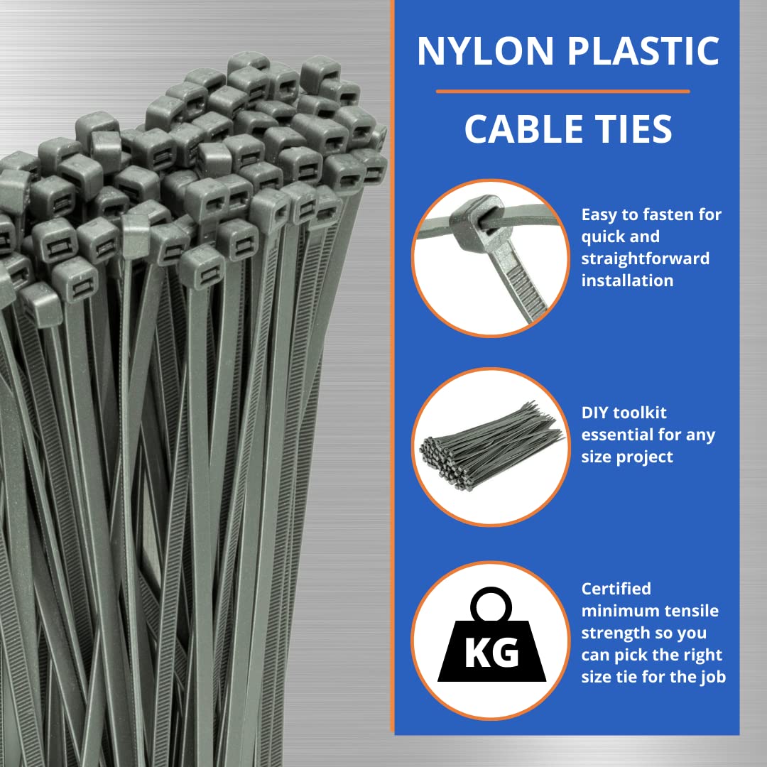 StarTech 200 mm Witte Kabelbinders - Nylon - 1000 stuks