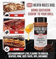 Vista 2 de Heath Riles BBQ Rub, condimento para frotar con chipotle de miel, receta Champion Pitmaster, mezcla de especias agitadoras, 12 onzas