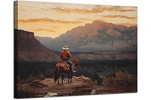 ZYGARTEQ Western Cowboy Canvas Wall Art