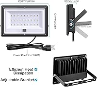 Vista 9 de Luz de inundación LED de 50 W para exteriores, luces de inundación RGB blancas cálidas de 2700 K con control remoto, luces exteriores que cambian