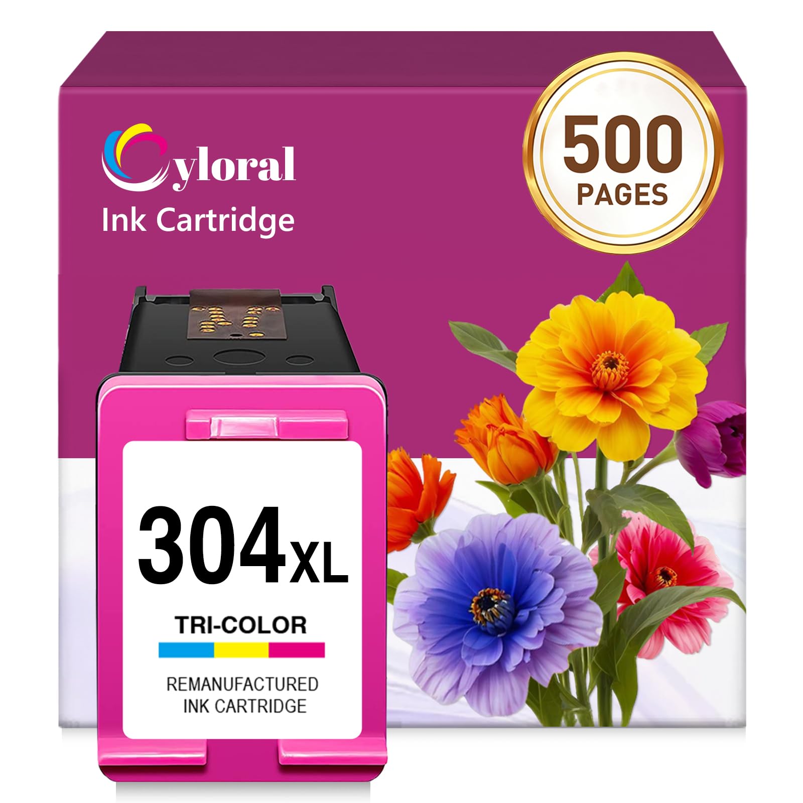 Cyloral H-304XLC Ink for HP 304 Envy 5030 5000 5020 5032 5010 5050 5055 | 304 XL HP DeskJet 3700 2620 3762 3760 2600 3720 3750 3752 3735 3755 2622 2630 3730 2624 2634 HP304 Cartuchos HP 304 XL
