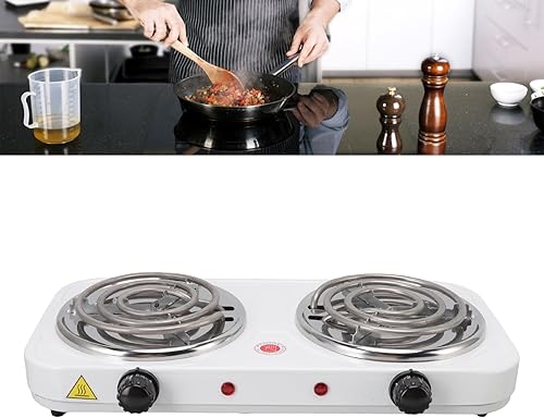 Miniatura 2 de Estufa eléctrica de encimera, 2000 W, multifuncional, 2 quemadores, estufa de cocina portátil, placa eléctrica de doble quemador para el hogar y al