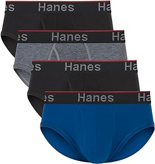 Mens Total Support Pouch Men's Briefs, Anti-Chaffing, Moisture-Wicking Underwearm Odor Control, Pack of 4