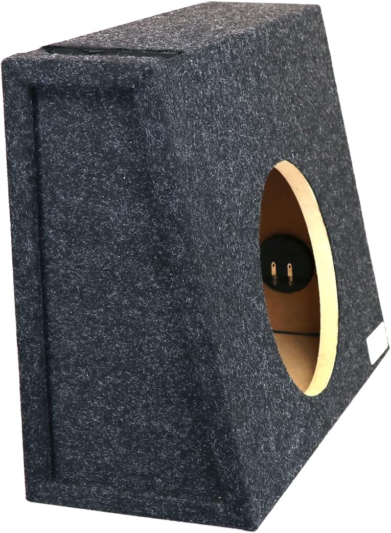 Bbox Single Vented 10 Inch Subwoofer Box - Universal Wedge Truck Enclosure - Premium Subwoofer Box Improves Audio Quality, Sound & Bass - Car Subwoofer Boxes & Enclosures with Nickel Finish Terminals : Electronics