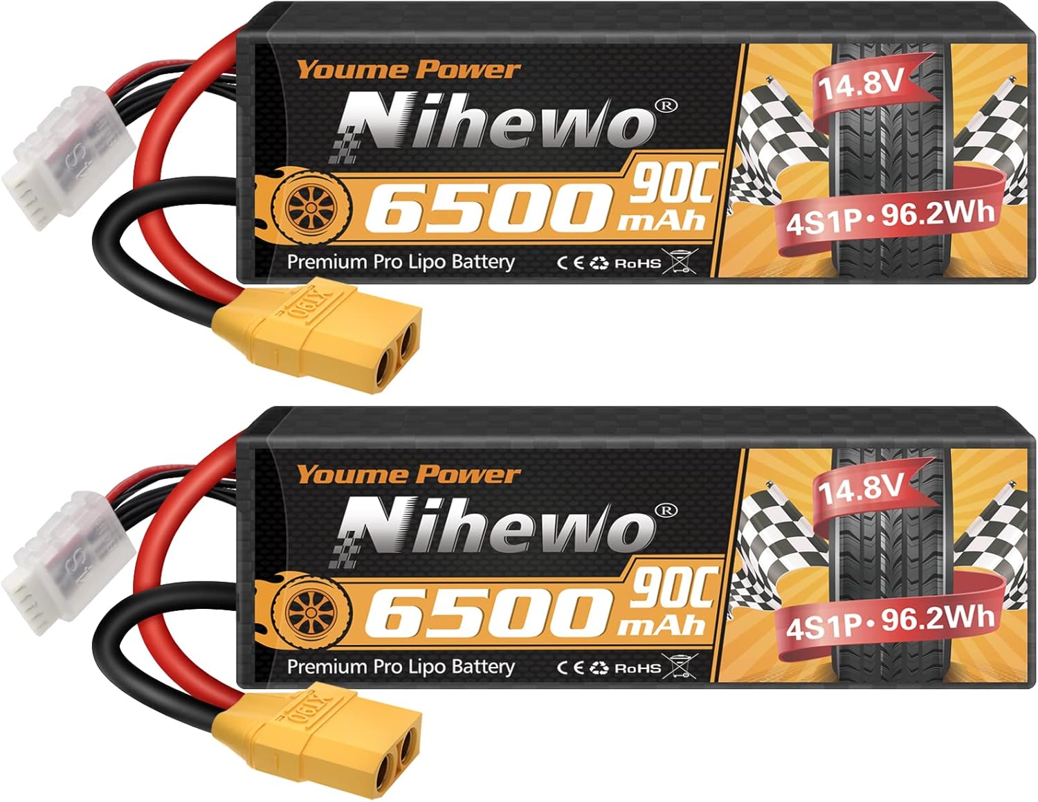 3S Lipo-accu 8500 mAh 11,1 V Lipo-accu 100C harde behuizing met XT90-connector Compatibel met Arrma Axial 1/8 1/10 schaal RC-voertuigen Auto's Trucks Buggy's Drones Boten RC-modellen (2 stuks