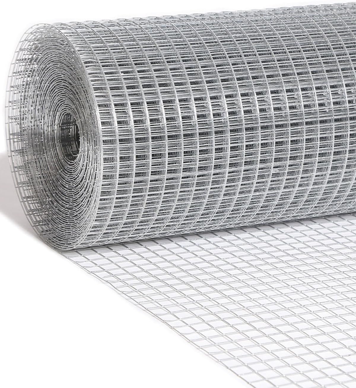 Hardware Cloth 1/2 inch 36 inch x 50 Foot 19-Gauge, Hot-Dip Galvanized After Welding, Galvanized Wire Mesh Roll Chicken Wire Fence Roll Gopher Wire Mesh Tree Guard Hardware Mesh