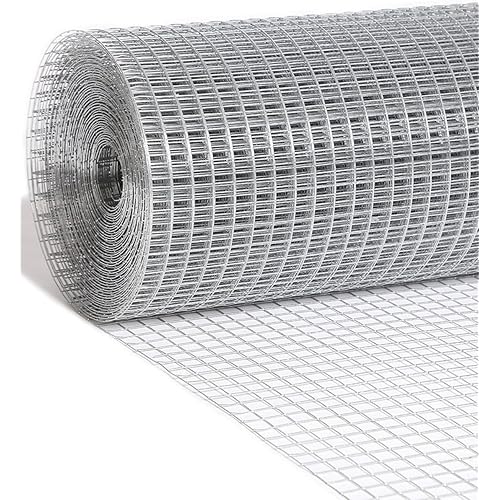 Hardware Cloth 1/2 inch 48 x 100 Ft 19 Gauge - Hot Dip Galvanized After Welding - Chicken Wire Fencing Gopher Wire Mesh Roll Garden Fence Wire Mesh Fence