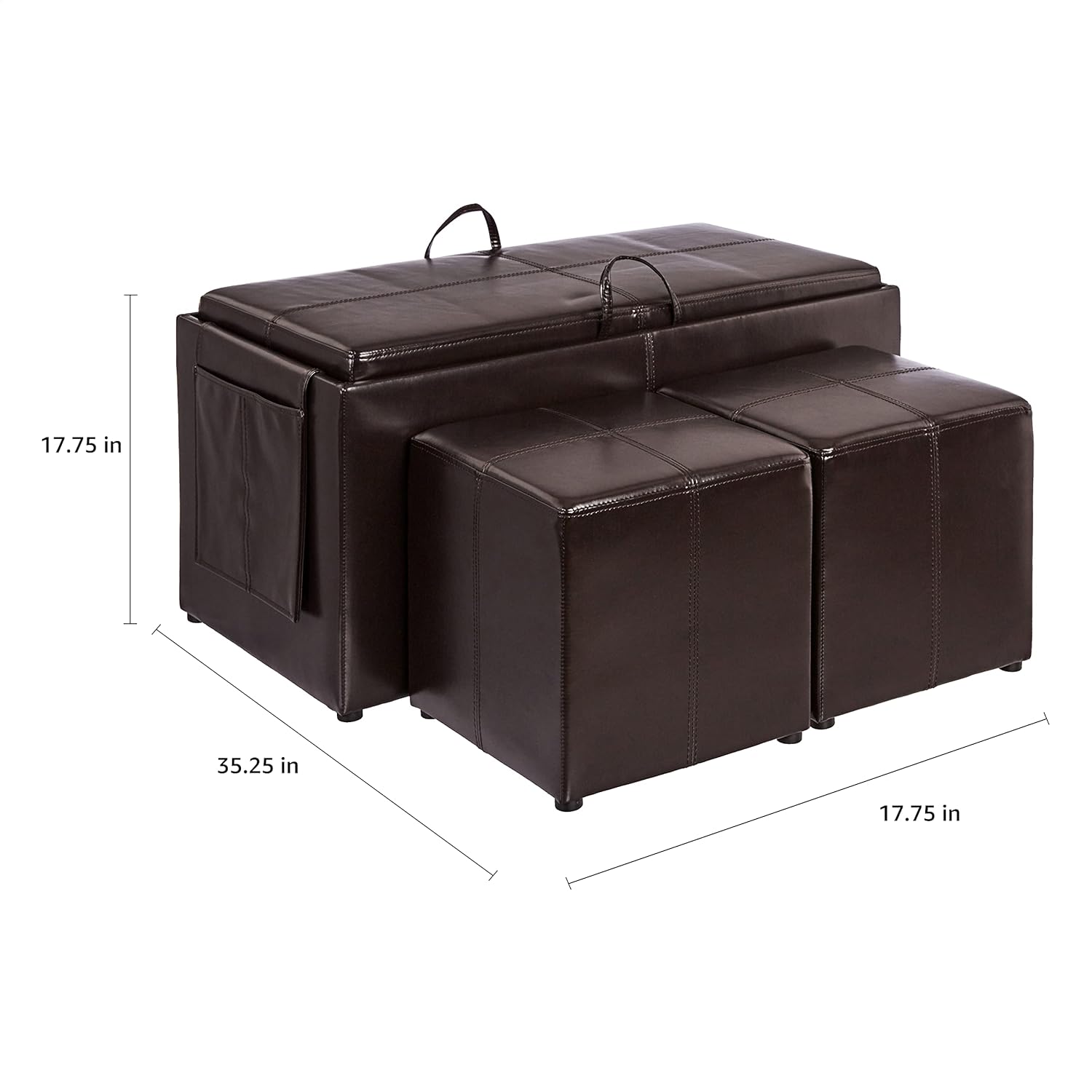 FIRST HILL FHW WFO088BR storage-ottomans, Espresso : Home & Kitchen