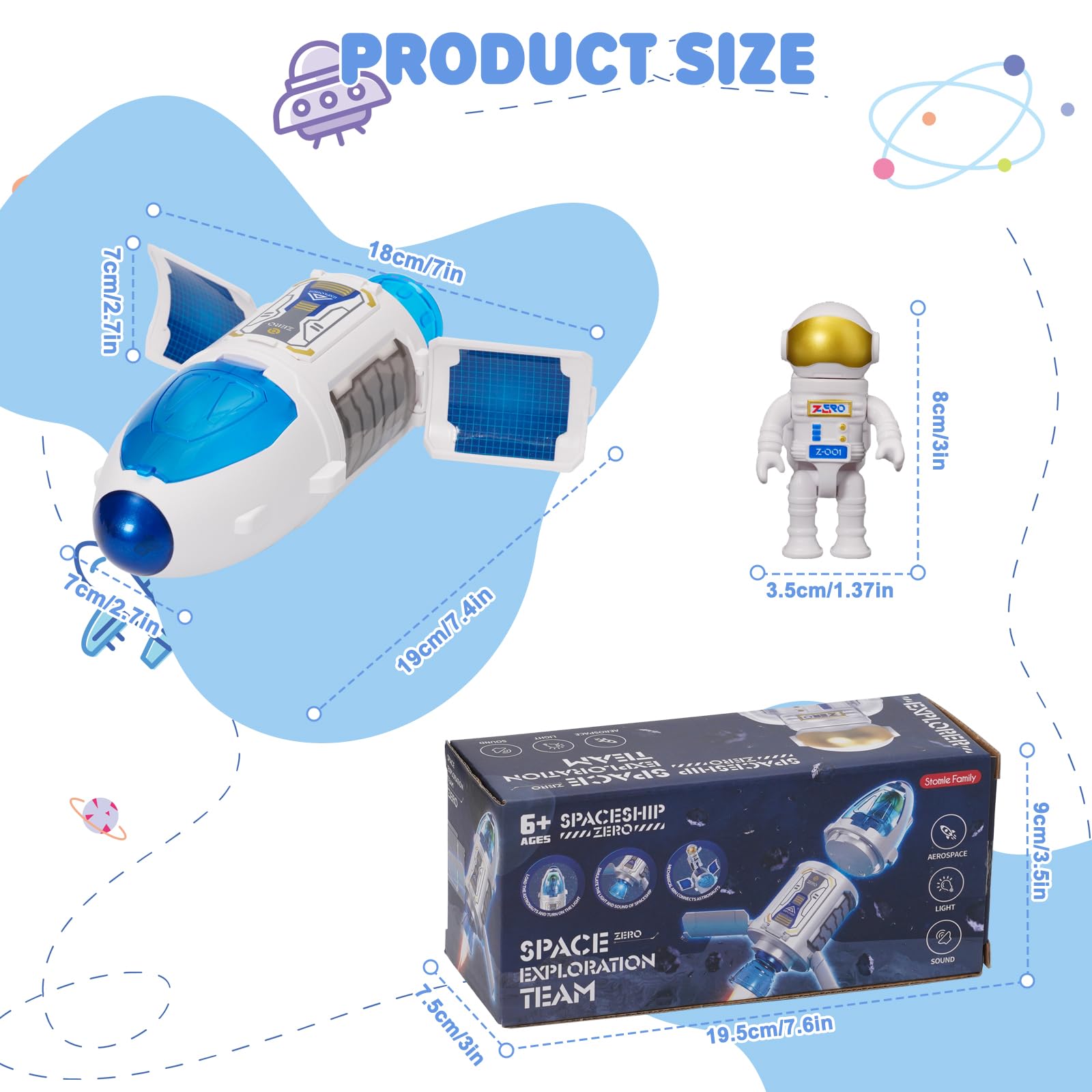 Space Shuttle Giocattolo per Razzo, Razzi & Navi Spaziali, Spaziale Esplorazione Gioco, Set di Razzi Aerospaziali con Astronauti, Giocattolo Educativo / Regalo per Ragazzi e Ragazze