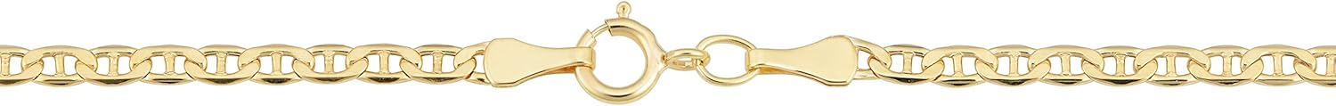 Kooljewelry Womens Mariner Link Bracelet - 10k Yellow Gold Chain, 7.5 In, Spring Ring Clasp - Image 2