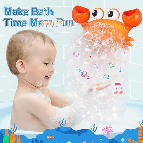 Miniatura 3 de Actualización 2024Juguetes de baño de burbujas de cangrejo, recargable por USB, máquina automática de burbujas para bañera con música, juguetes de