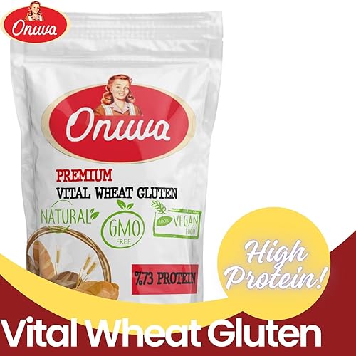 Vista 2 de Vital Wheat Gluten by Onuva High in Protein 4lb (1.81 kg) Vegan Non GMO Keto Friendly Bread Making Natural Powder for Bread Machine