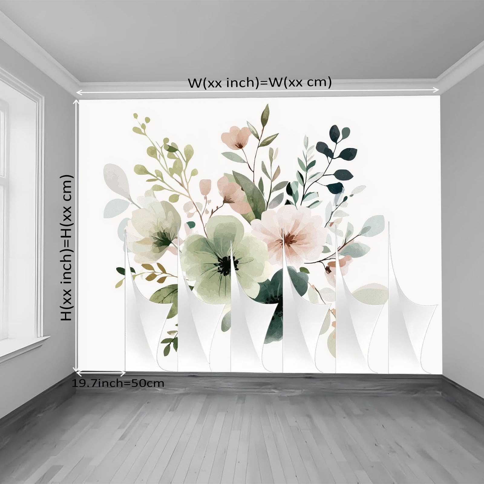 Romantisch Aquarell Pflanze Blatt Blume Muster Deko VliesTapete