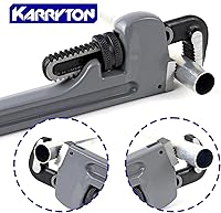 Vista 6 de Llave de tubo de aluminio de 10 pulgadas, 1-5/8"/41mm de abertura de mordaza Cr-Mo ajustable, llaves de fontanería de mango recto resistente