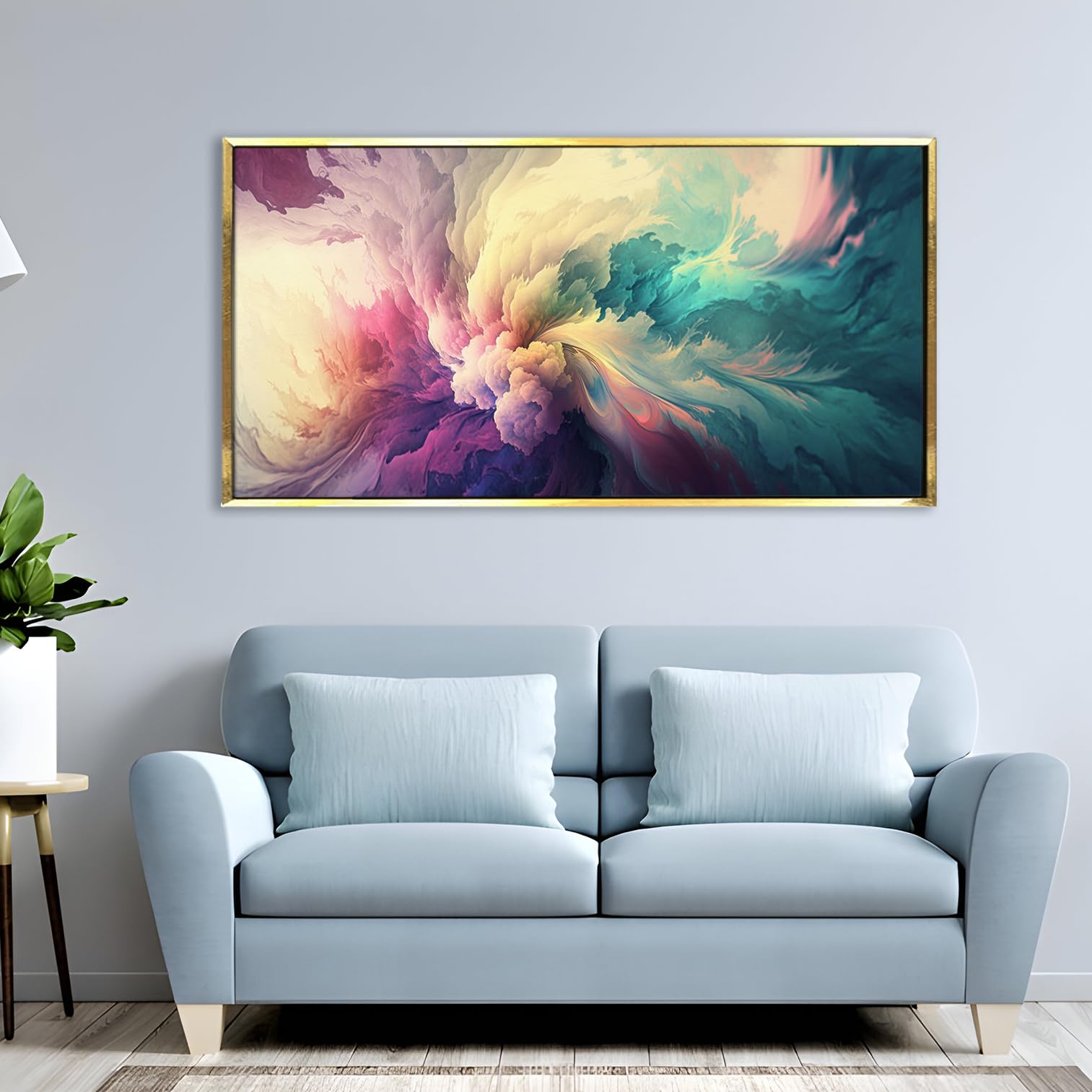 Large Abstract Wall Art Painting. Framed Canvas Paintings for Living Room, Office, Home, Hotels, Resorts. Modern Art Large Size Canvas Framed Wall Art for Home Decor. (A, Golden Floating Frame) (B0DF6BC4XB) Amazon Price History, Amazon Price Tracker