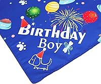 Vista 5 de ADOGGYGO Conjunto de gorro bandana para perro para suministros de fiesta de cumpleaños, bufanda de cumpleaños para mascotas para perros medianos