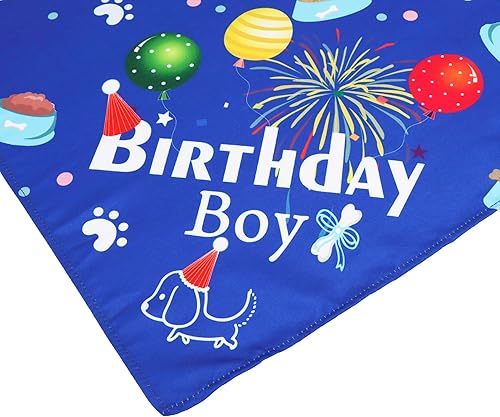 Miniatura 5 de ADOGGYGO Conjunto de gorro bandana para perro para suministros de fiesta de cumpleaños, bufanda de cumpleaños para mascotas para perros medianos y