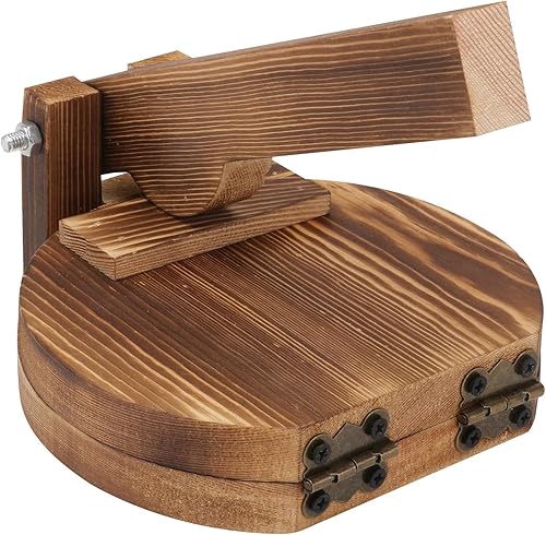 Angoily Molde de prensa de bola de masa de madera para hacer tortillas pre-sazonadas Pataconera para tortilla de harina Roti Tawa o Dosa