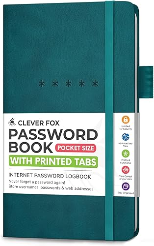 Vista 19 de Clever Fox - Libreta de contraseñas – Organizador alfabetizado de direcciones de Internet y contraseñas – Cuaderno de contraseñas para computadora