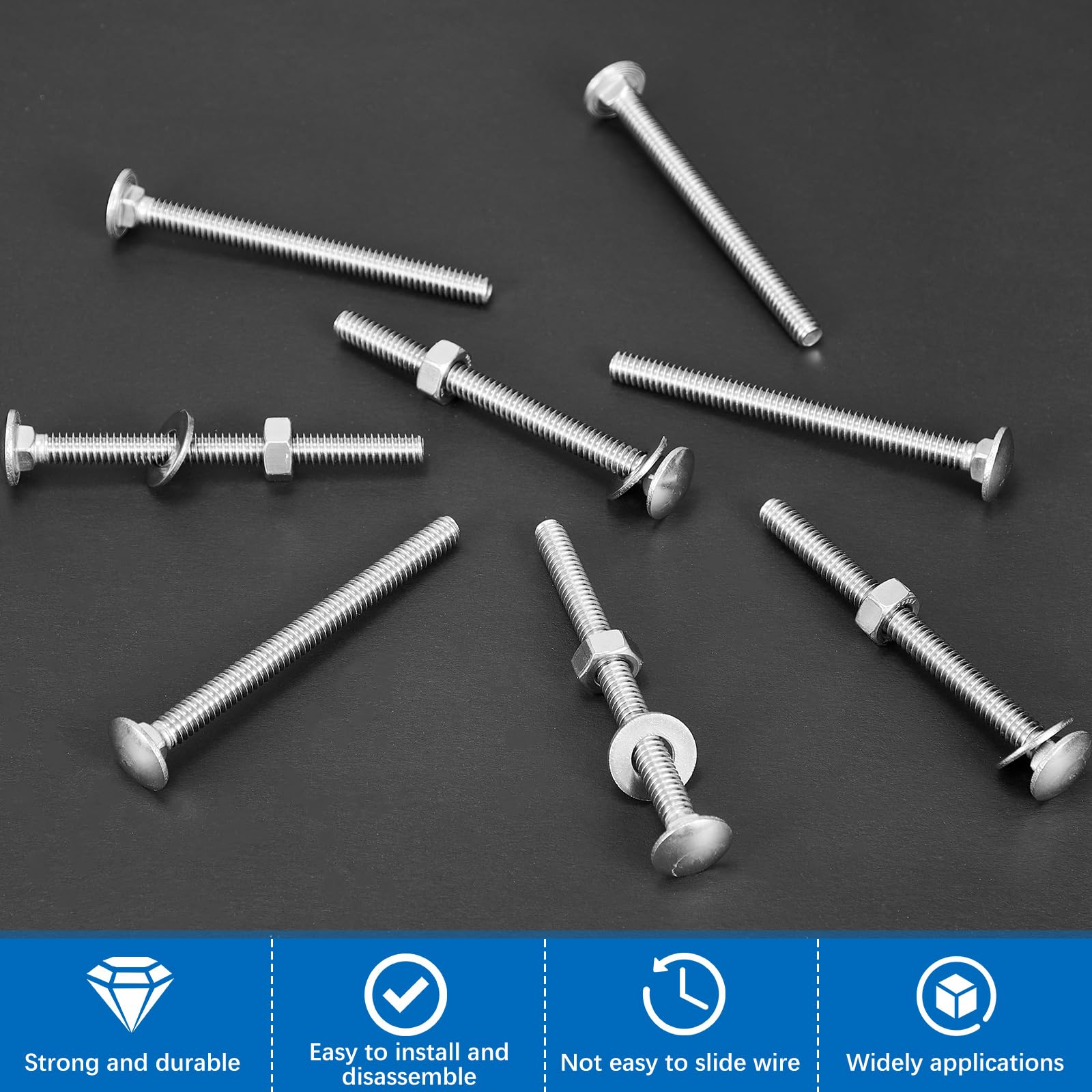 Zonon 25-Piece Stainless Steel Carriage Bolt Kit -5