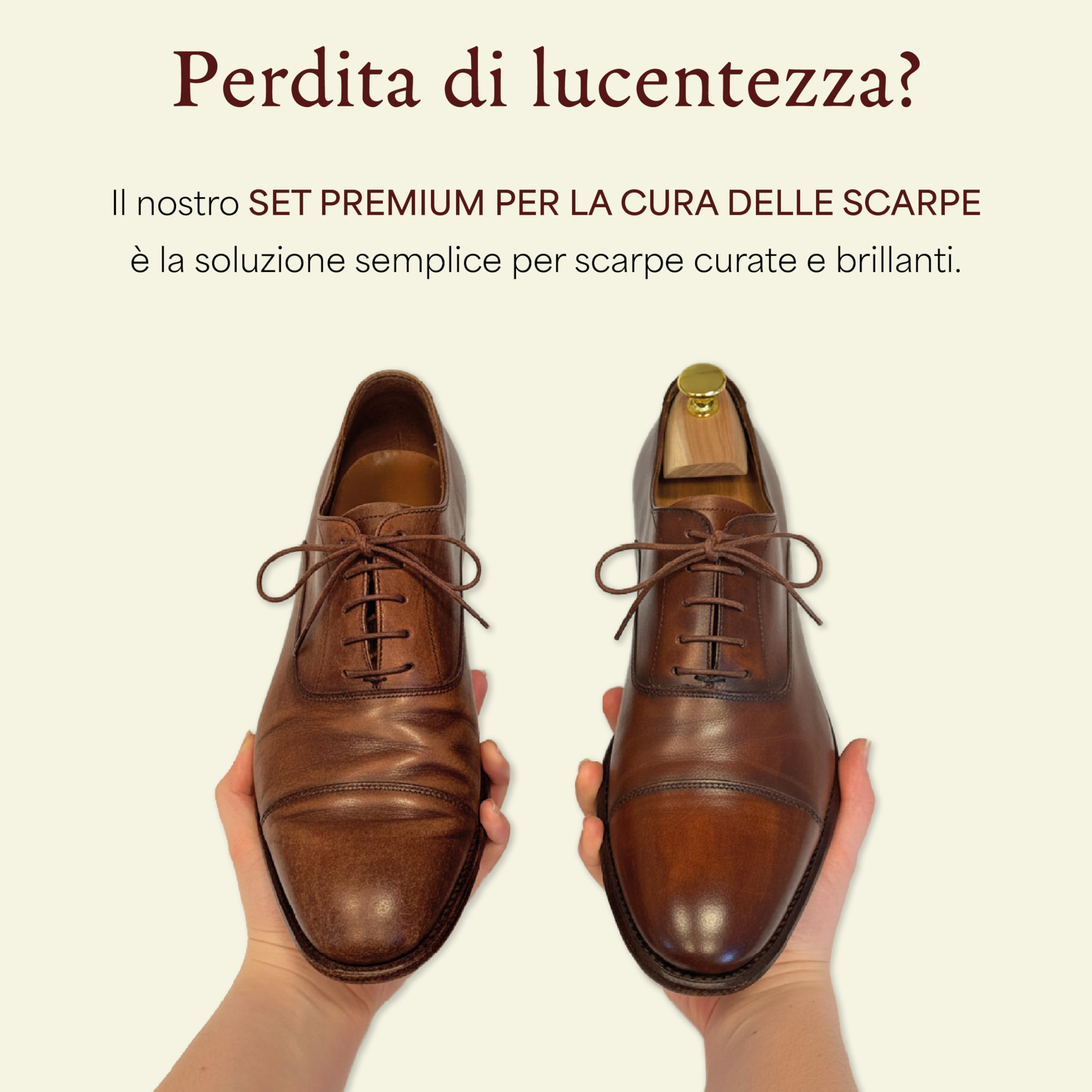 Langer & Messmer Kit per la cura delle scarpe con creme per la cura della pelle di alta qualità e spazzole di crine per una cura efficace delle vostre scarpe in pelle liscia - Il set di lustrascarpe