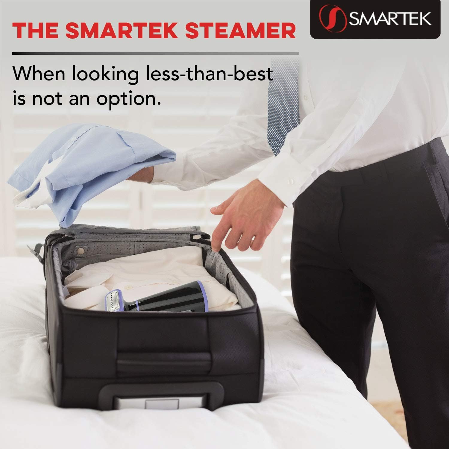 Steamer for Clothes - Travel Steam Iron |Portable Handheld Steamer| Removes Odor & Wrinkles | Safe on Most Fabrics Furniture, Garments, Linens, Textiles, Cotton, Wool | Black & Purple